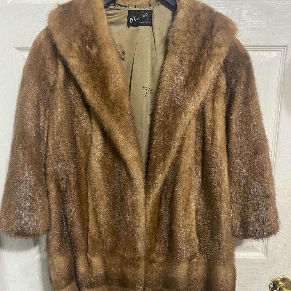 Vintage 1970's D'Orr Bremerton Fur Coat Mink